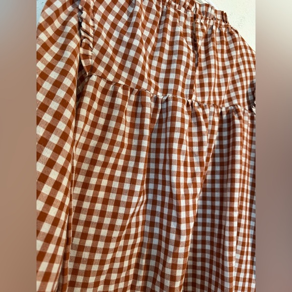 Haptics by Holly Harper Gingham Top Rust Autumn Smocking Adorable Size Small - Picture 8 of 9